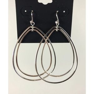 NWT GUESS Teardrop Double Hoop Drop Earring